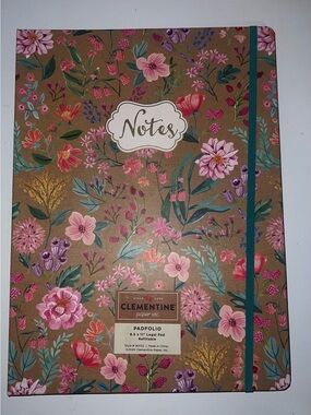 Clementine Floral Notes Notebook - Pink & Teal Flowers